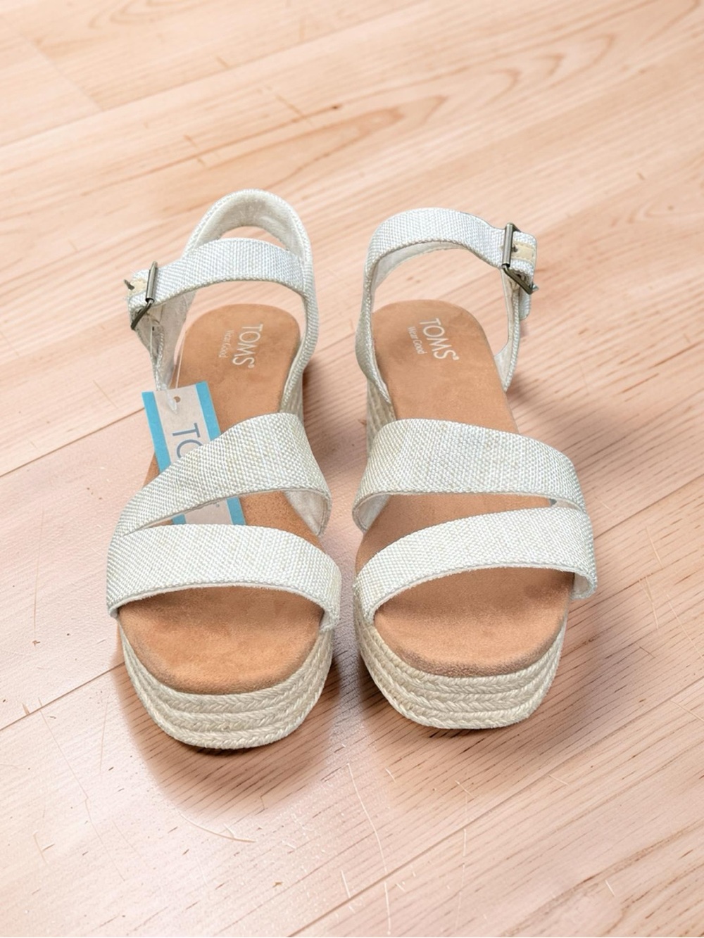 TOMS Kiki Natural Yarn Dye Espadrille Platform Sandals NWT Size 9 - Picture 10 of 10